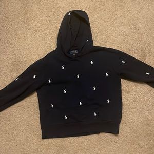 Boys Large Polo Ralph Lauren: Hoodie (size: 14/16), Worn 3 times, Navy blue.